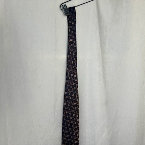 Men’s Silk Tie Haines & Bonner of London Handmade Brown Polka Dot - Picture 13 of 14